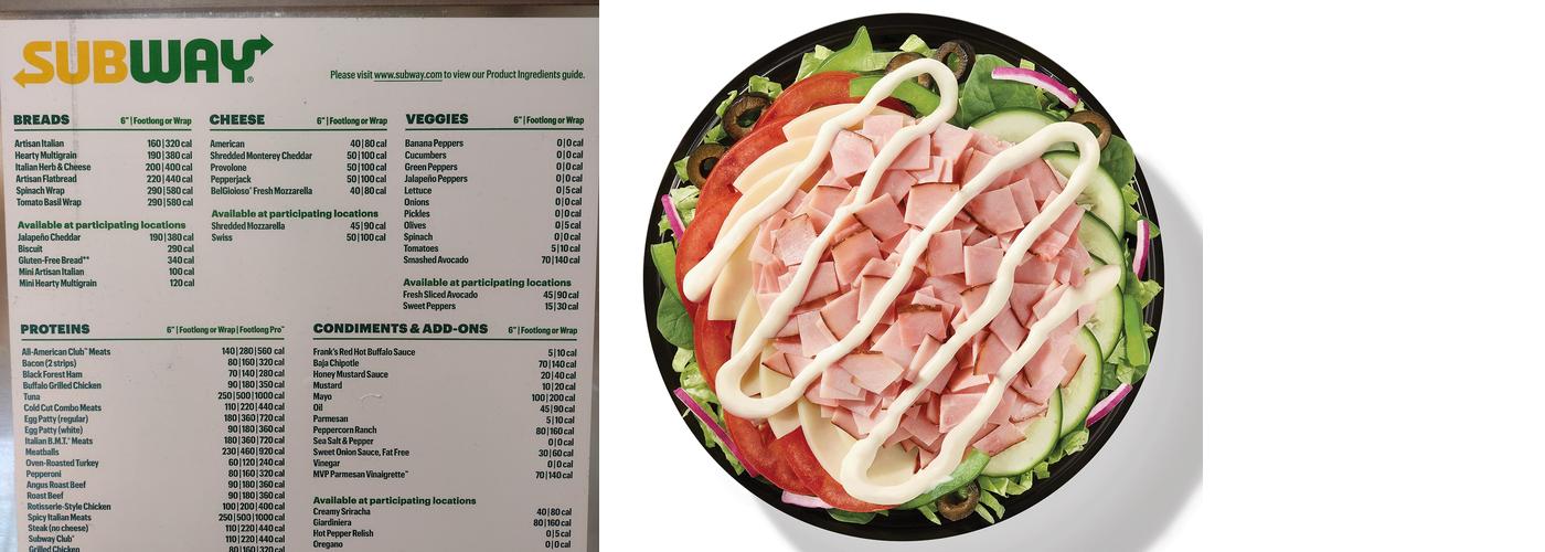 Subway Menu