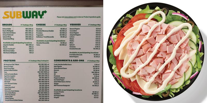 Subway Menu
