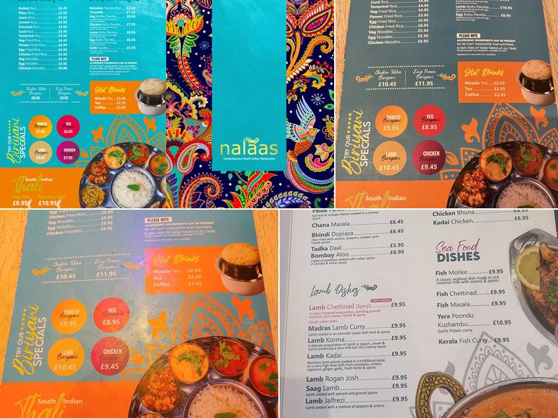 NALAAS South Indian Restaurant Menu