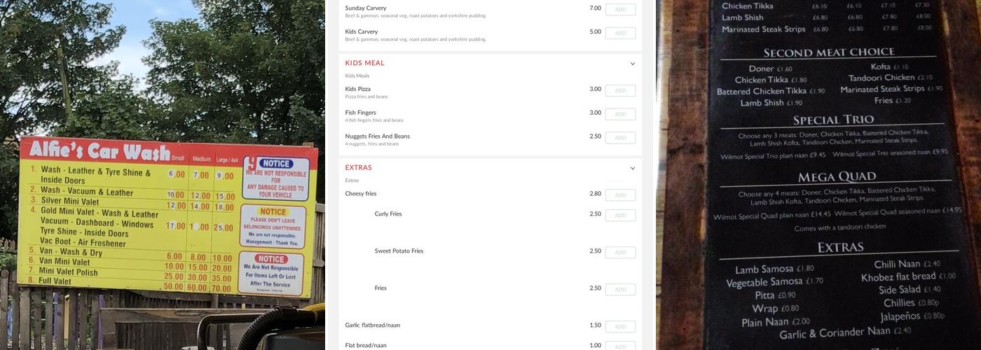 Alfies Menu