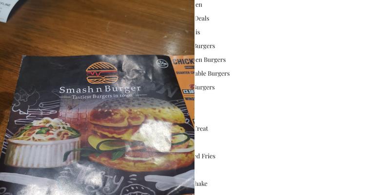 Smash n Burger Menu