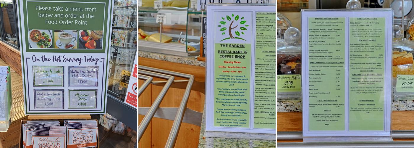 The Garden Restaurant Menu