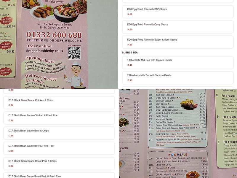 Dragon Feast Chinese Takeaway Menu