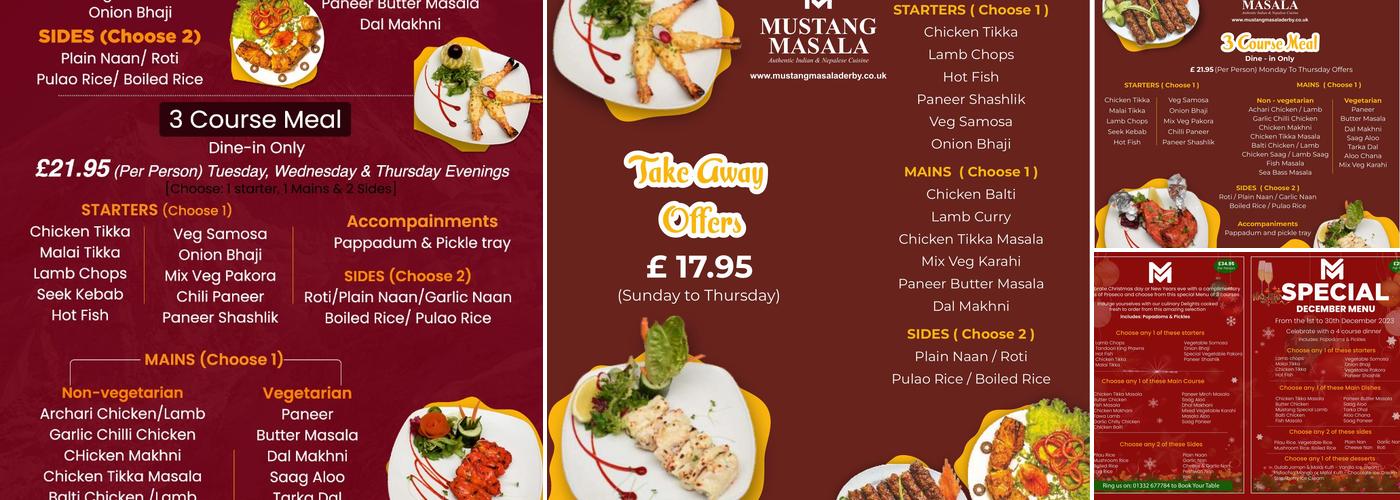 Mustang Masala Menu
