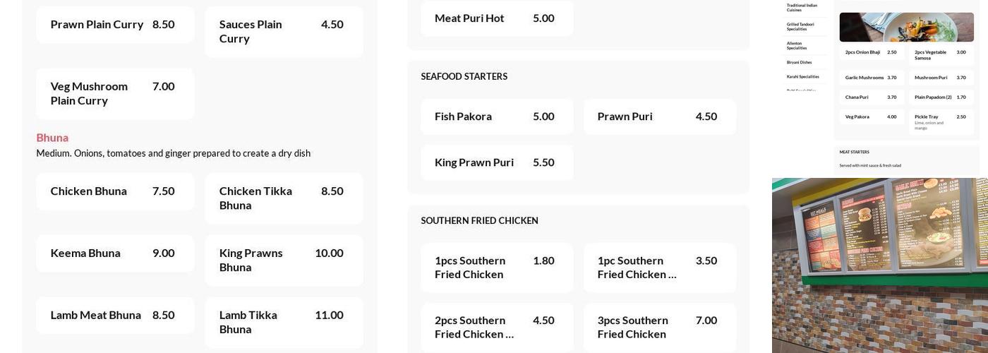 Allenton kebabs Menu