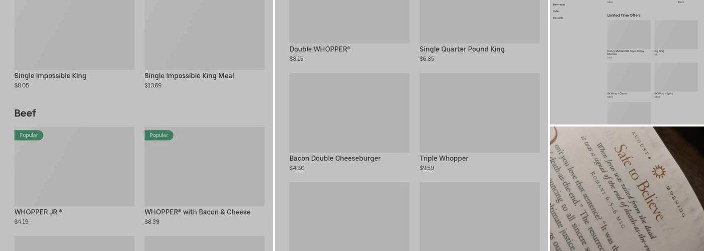 Burger King Menu
