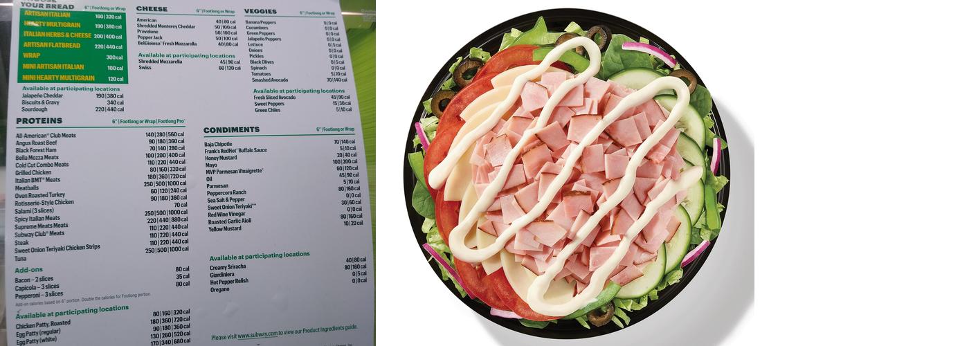 Subway Menu