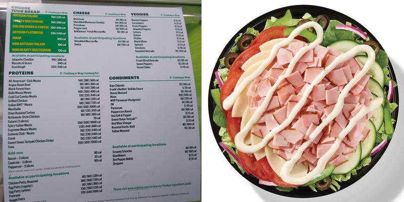 Subway Menu