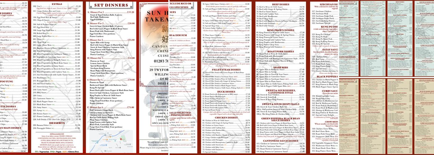 Willington Chinese Menu