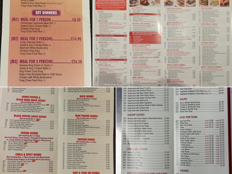 Kim's kitchen Menu