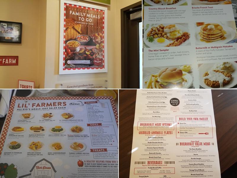 Bob Evans Menu