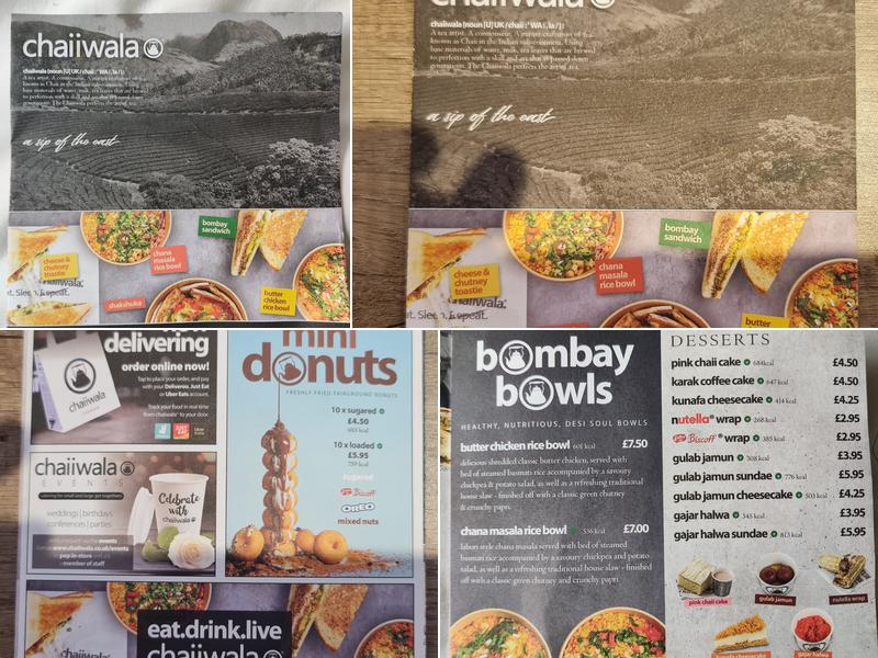 chaiiwala Derby Menu