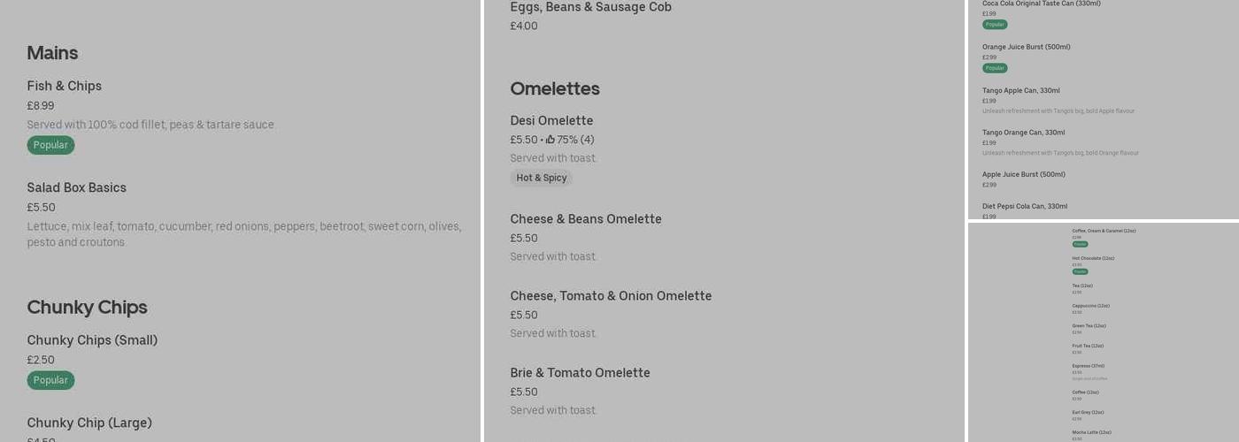 Derbion Food Terrace Menu