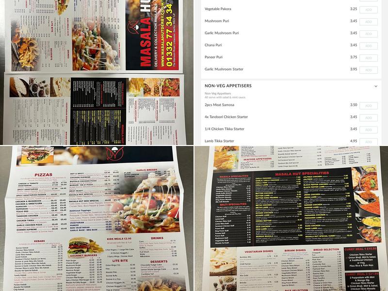 MASALA HUT Indian Takeaway Menu