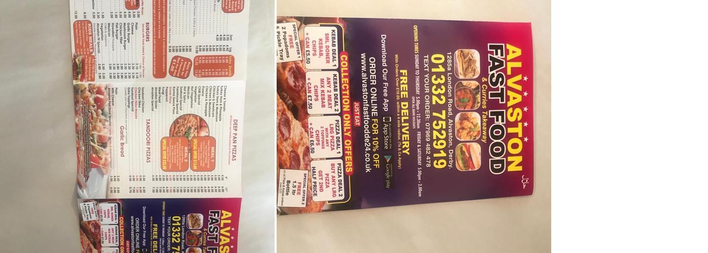 Alvaston Fast Foods Menu