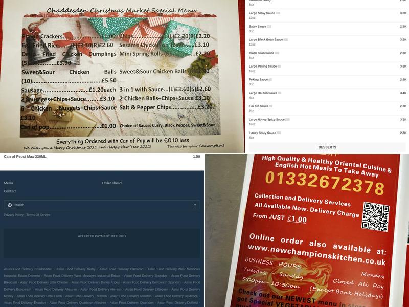 New Champions’ Kitchen Menu