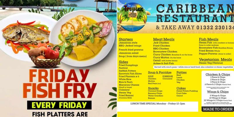 The Tropixx Caribbean Restaurant & Takeaway Menu