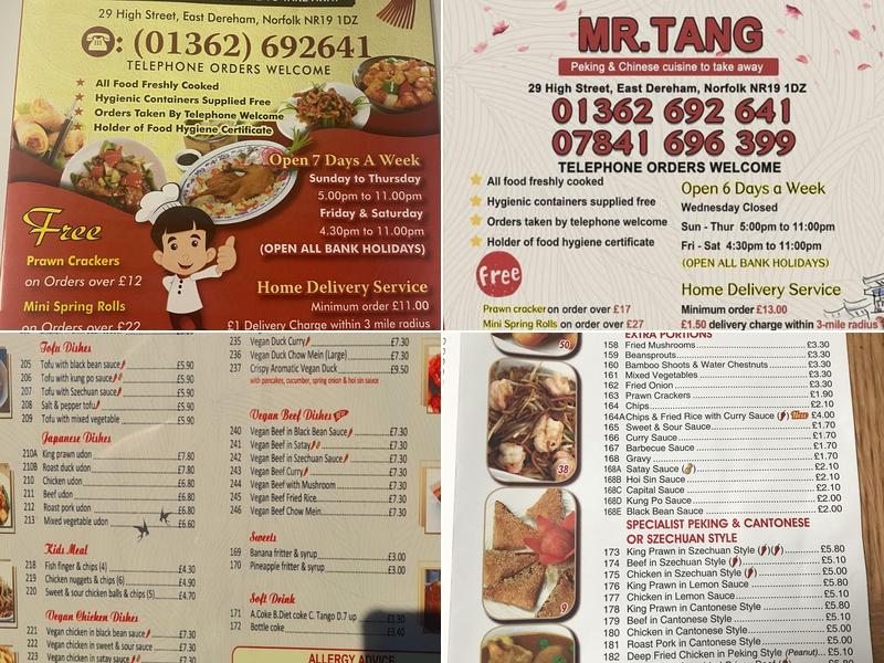Mr Tang Menu