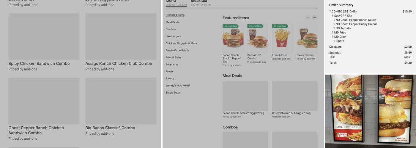 Wendy's Menu