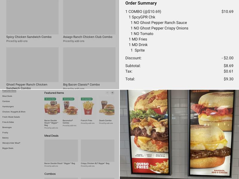 Wendy's Menu