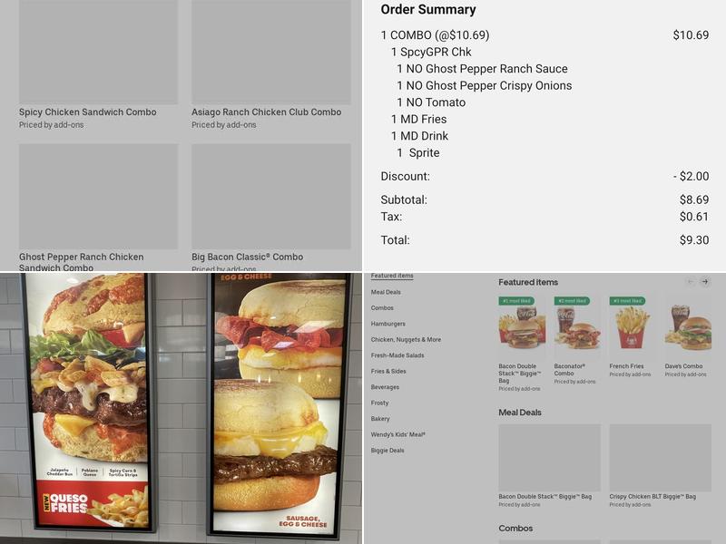 Wendy's Menu