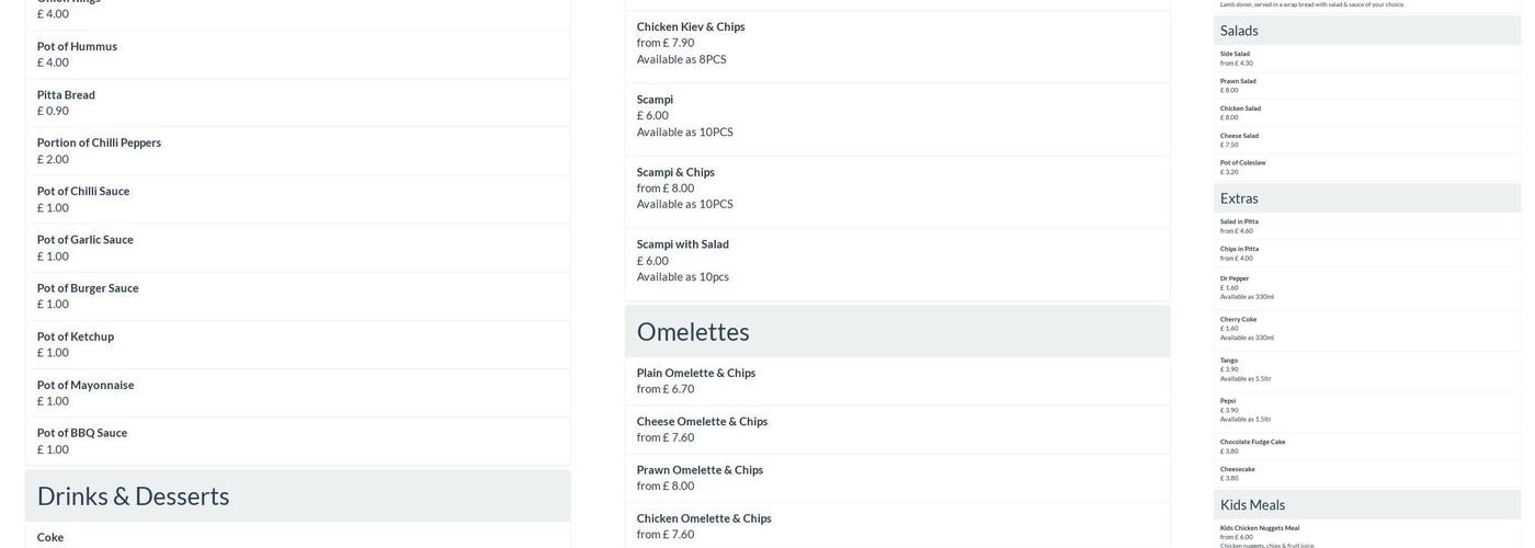 Kings Burger Bar | Dereham Menu