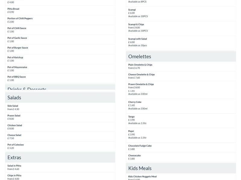 Kings Burger Bar | Dereham Menu