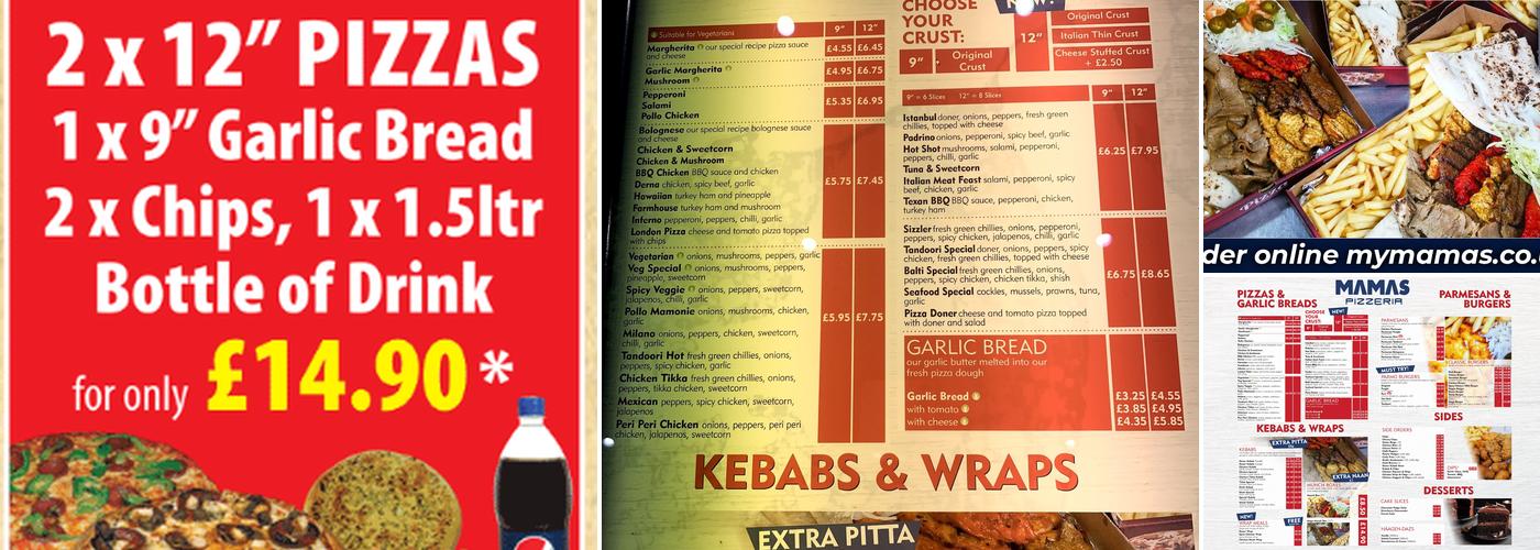Mamas Pizzeria, Leeds - Mamas Pizzeria Menu
