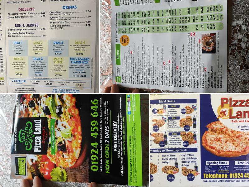 Pizza Land Menu