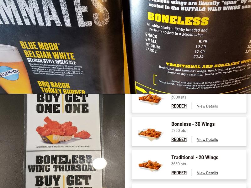 Buffalo Wild Wings Menu