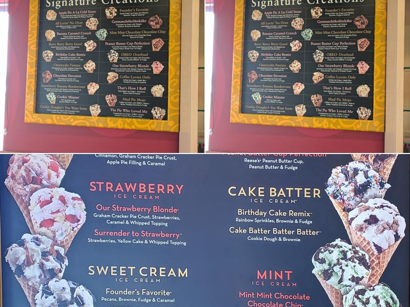 Cold Stone Creamery Menu