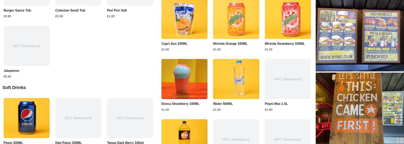 HFC Dewsbury Menu
