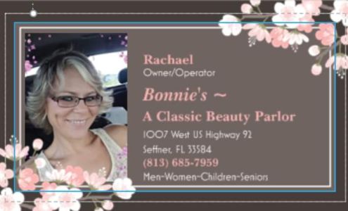 Bonnie's A Classic Beauty Parlor 1007 US-92, Seffner Florida 33584