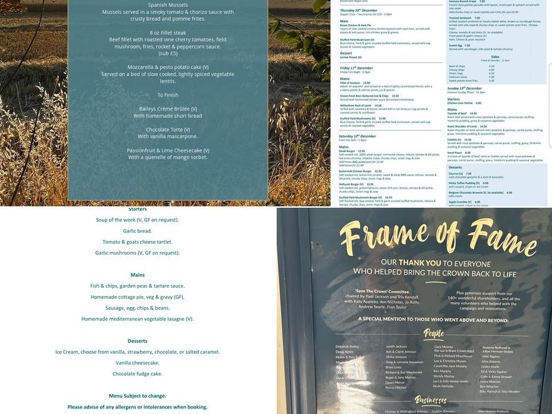 The Crown, South Moreton Menu
