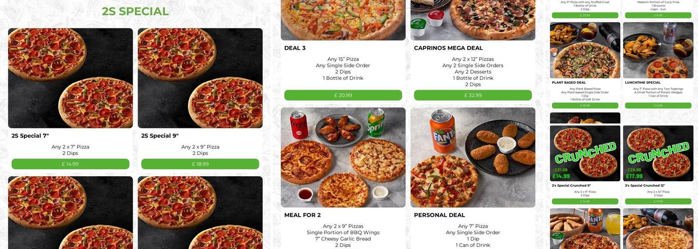 Caprinos Pizza Didcot Menu