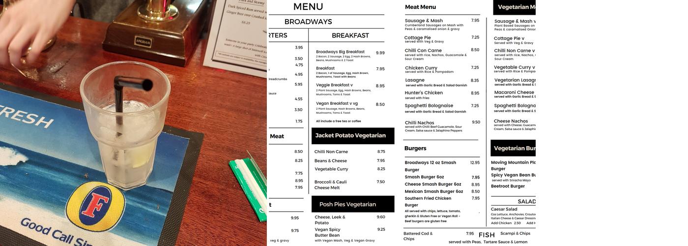 Broadways Menu