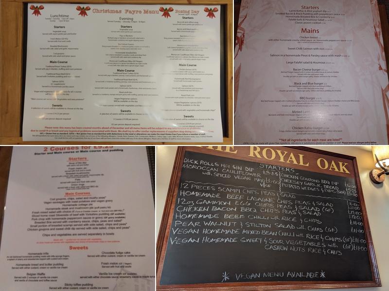 The Royal Oak Menu