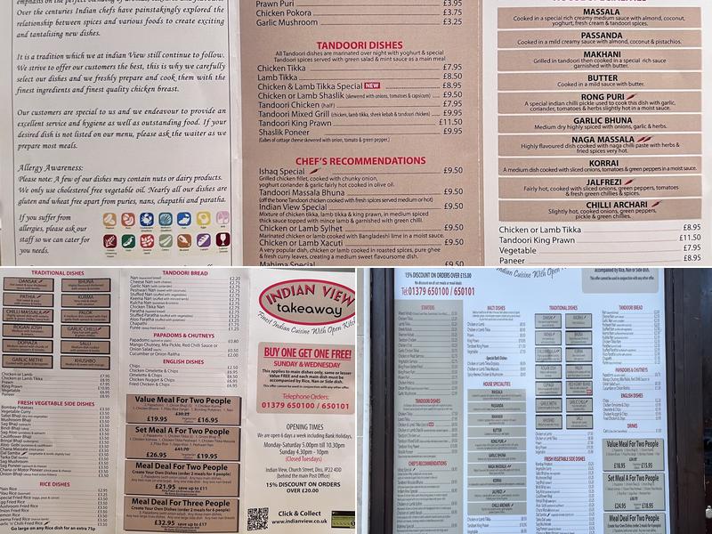 Indian View Menu