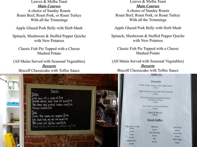 The Railway Inn Menu