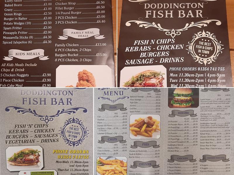 Doddington Fish Bar Menu