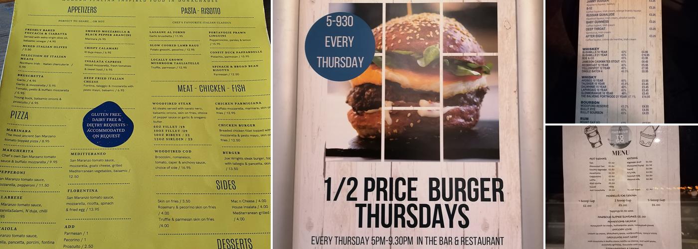 Harbour and Company Wood Fired Kitchen Menu