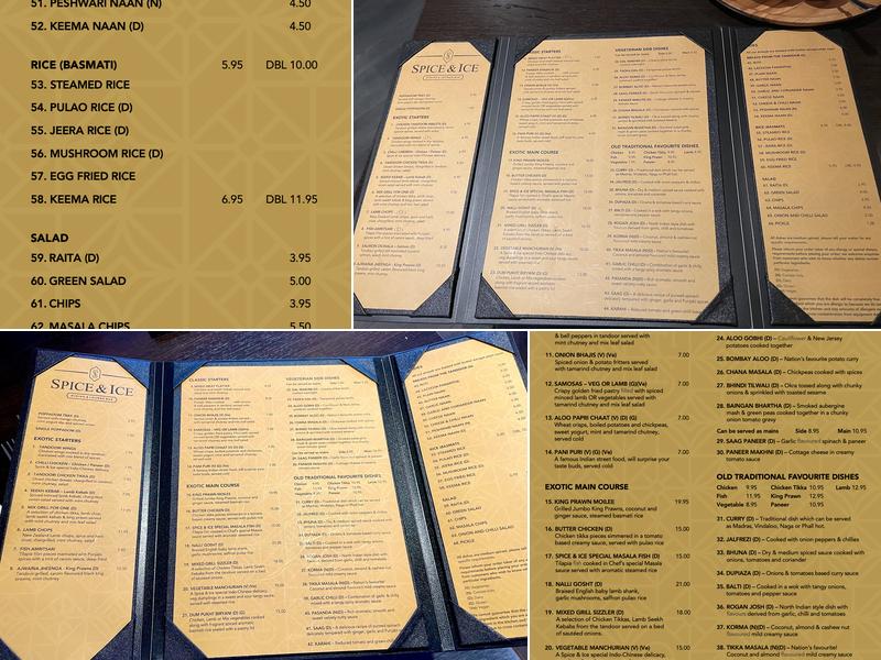 Spice & Ice Menu
