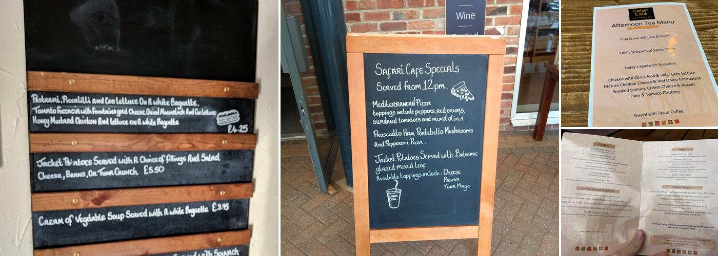 Safari Cafe Menu