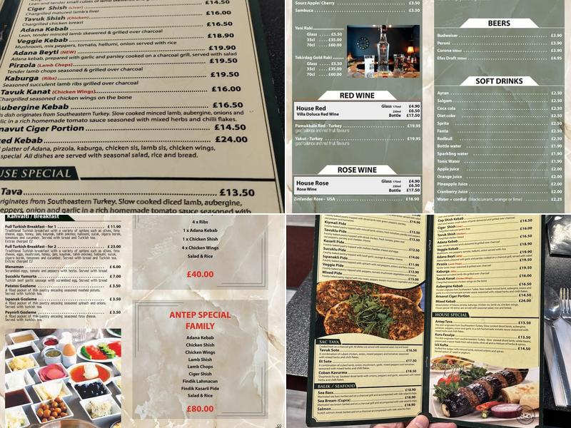 Antep Bar and Grill Doncaster Menu