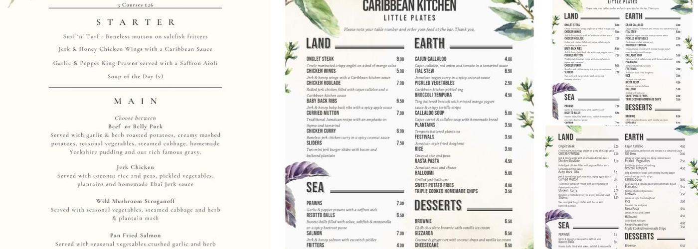 The Rum Rooms Menu