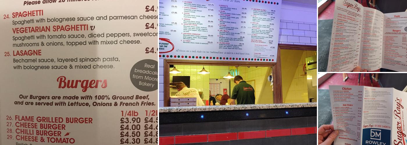 Sugar Rays Pizza Menu