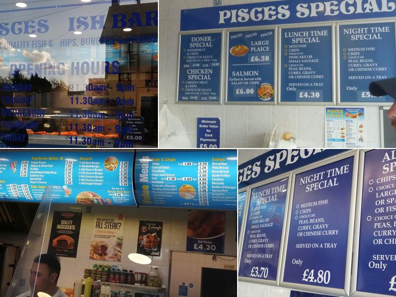 Pisces Fish Bar Menu
