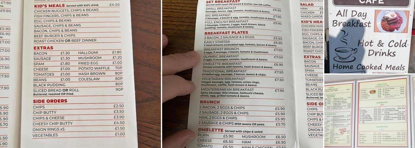 Sandringham Cafe Menu