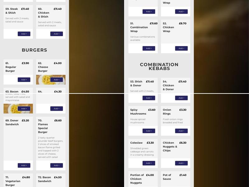Flame Grill Takeaway Menu