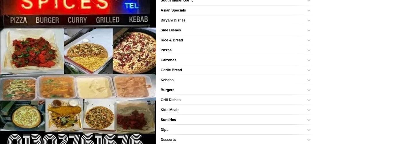 Spices Takeaway & Catering Ltd Menu